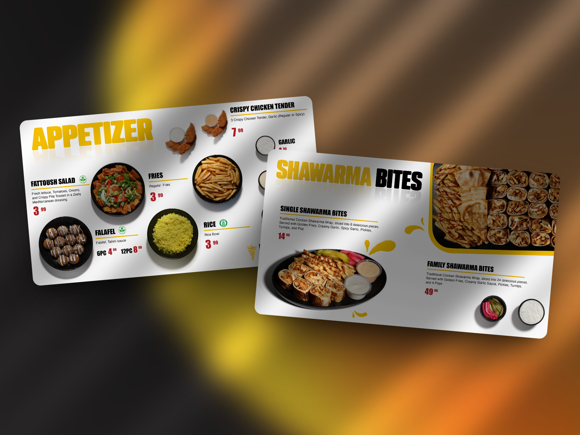 Overhead photograph of a Mimas Shawarma platter with pita, marinated meat and fresh herbs